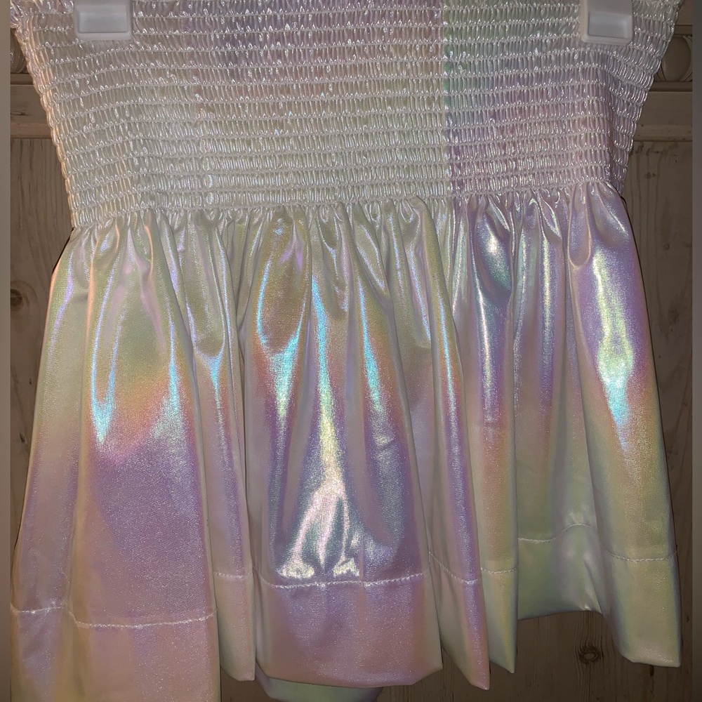 Queen of Sparkles White/ Iridescent Swing Shorts